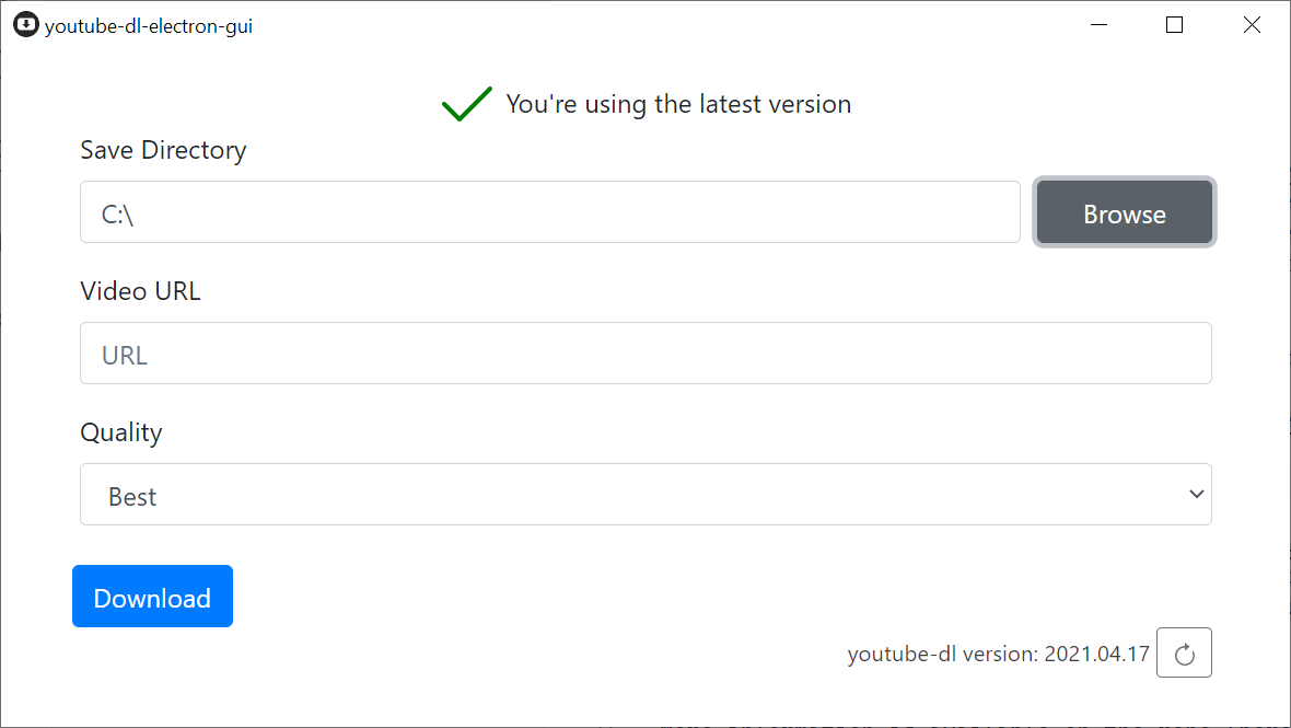 youtube-dl electron gui screenshot